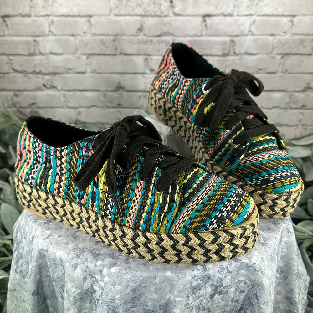 Circus by Sam Edelman Brandon Platform Woven Espadrille Sneakers Women’s 9M✨EUC✨